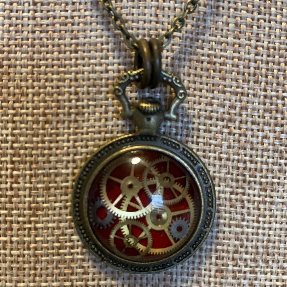 Real vintage watch Gears Necklace - Picture 3 of 7